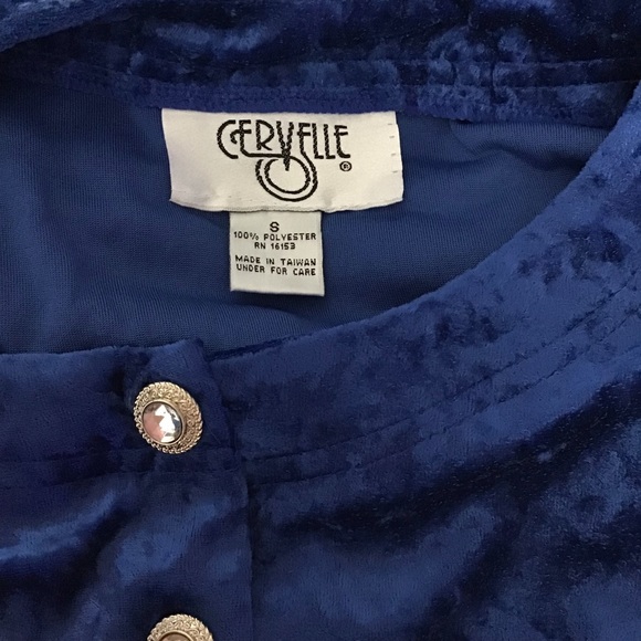 Blue velvet like Cervelle Dress women’s size small - Picture 4 of 5